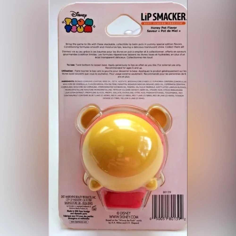 Disney Tsum Tsum Winnie‎ The Pooh Lip Smacker Honey Pot Flavor New & Sealed